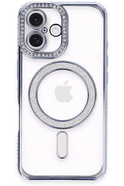 NewFace حافظة OZLSTOR لهاتف آيفون 16، حافظة مغناطيسية لامعة (105949) - أزرق