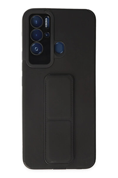 NewFace 1615419747 حافظة تكنو بوفا نيو ميجا ستاند سيليكون (161954) - أسود