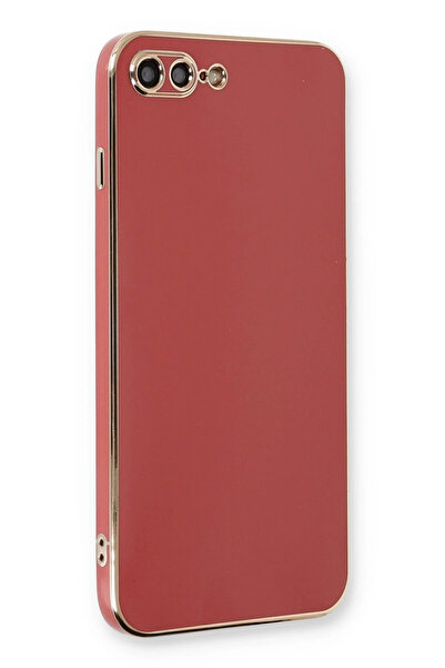 NewFace حافظة OZLSTOR لهاتف iPhone 7 Plus من السيليكون (91240) - أحمر