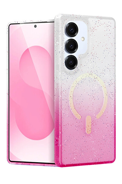 NewFace 1611055747 غطاء سامسونج جالاكسي S25 بوميل شايني ماج سيف (115510) - وردي