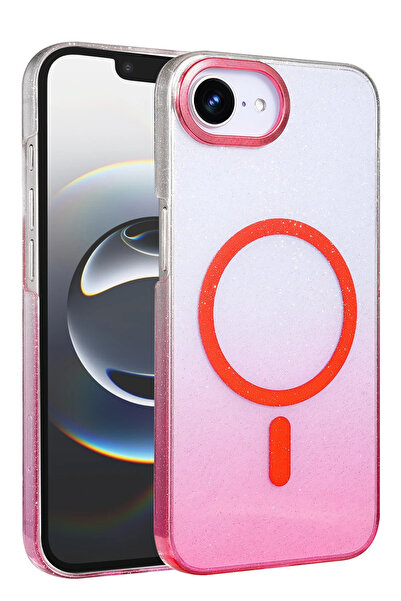 NewFace 1614545747 غطاء ماج سيف لامع لهاتف ابل ايفون 16E (164545) - وردي