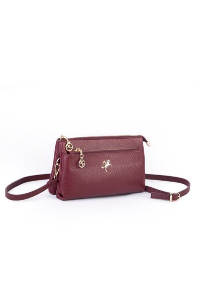 Nas Bag Women's Crossbody and Clutch Bag with Wrist and Crossbody Strap (24X15 cm) Burgundy Victoria