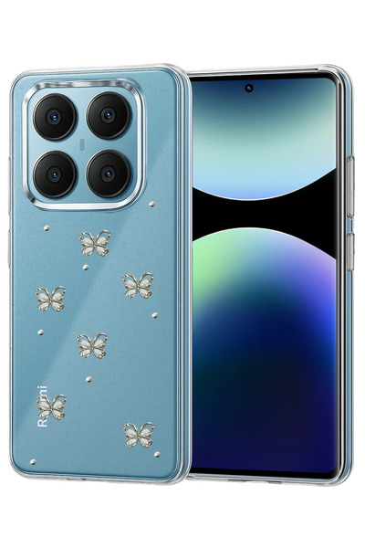 NewFace 1615246747 غطاء Xiaomi Redmi Note 14 Pro 4G بنمط فيونكة - (164652) نمط 9