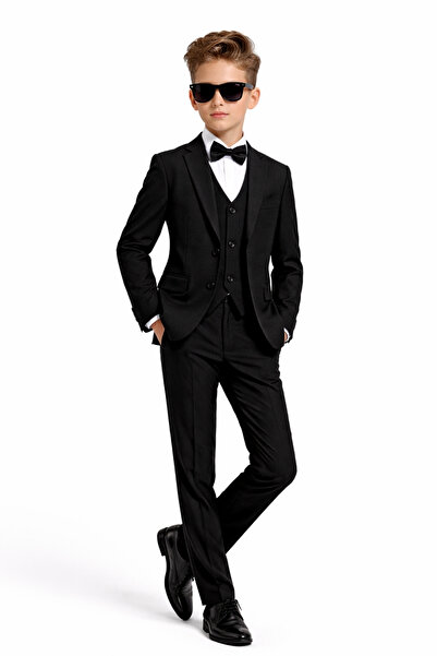AHENGİM Erkek Çocuk Slim Fit Premium Damatlık Smokin Takım Elbise Ak4000