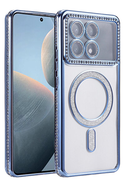 NewFace 1611342747 حافظة مغناطيسية لامعة لهاتف شاومي بوكو X6 برو (114213) - أزرق