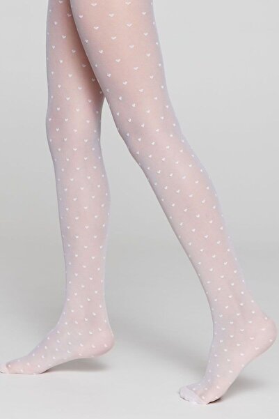 Conte Elegant Șosete groase pentru copii cu model în formă de inimă, Anabel 20 Den - Panna, 116-122 (18)