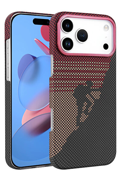 NewFace 1610751747 غطاء ابل ايفون 17 برو فيجا ماج سيف (105107) - أحمر