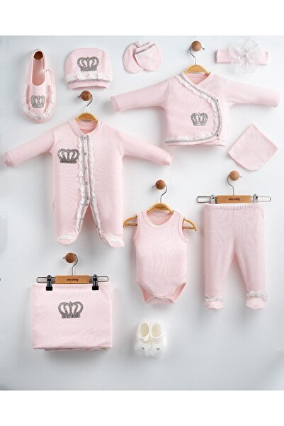 Eda Baby Crowned Luxury Lace 100% Cotton 10-Piece Hospital Release Newborn Set