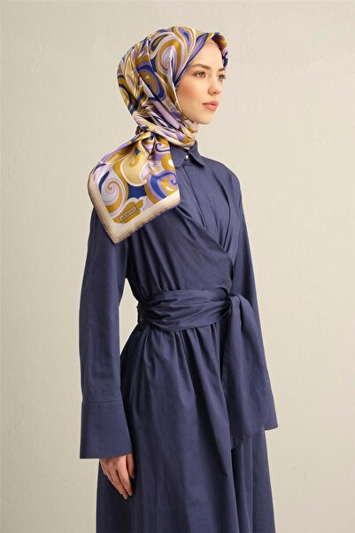 Armine Με έθνικ μοτίβο Καθαρό Φουλάρι Μετάξι Σούρα 9323D 01