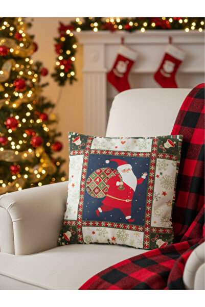 Dörtel Tedarik غطاء وسادة بطباعة رقمية على الجانبين بسحاب بتصميم السنة الجديد...