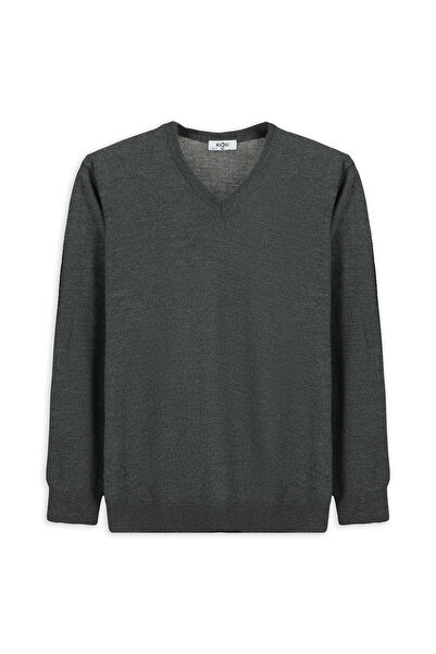 Kiğılı V-Neck Regular Fit Warm Wool Knitwear Sweater