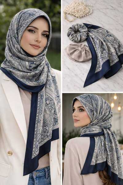 tomrisboutique Lüks Vual İpek Şal Hijab Fular Scarf Shawl Leopar Desen 90 x 1...