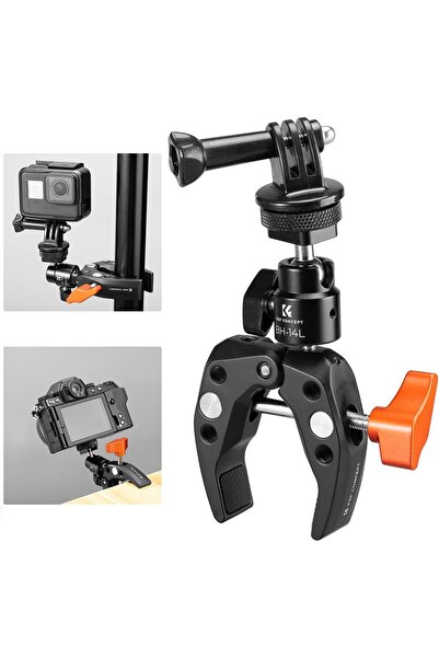 K&F CONCEPT Super Clamp, MS26 360° Ball Head Mount Clamp and Cold Shoe Attachment