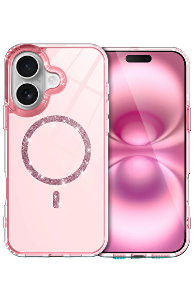 NewFace غطاء MSA-SHOP لهاتف آيفون 16 بلس من آبل بتصميم الماس الحي مع تقنية ما...