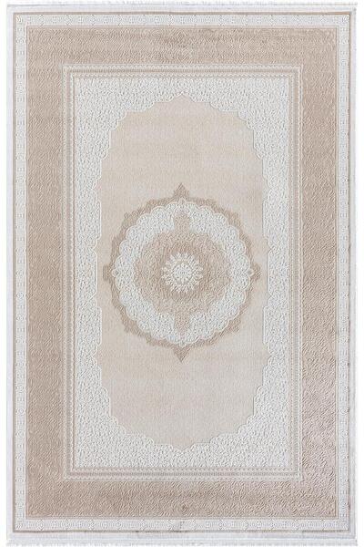Karmen Halı Elit El002a Krem Halı Toprak Kenar Çerçeveli Göbekli Ince Yumuşak...