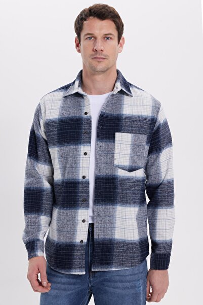 Tudors Erkek Regular Fit Rahat Kesim Kışlık Kareli Oduncu Gömlek
