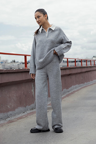 Nisan Pulover tricotat cu detalii tip cămașă