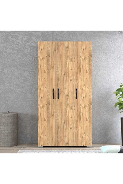 Eco Room Milan 3 Kapaklı Gardırop - Atlantik Çam - 177x42x90 cm