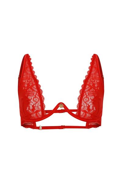 Feu De Elu Eclatant Red Lace Single Underwire Bra