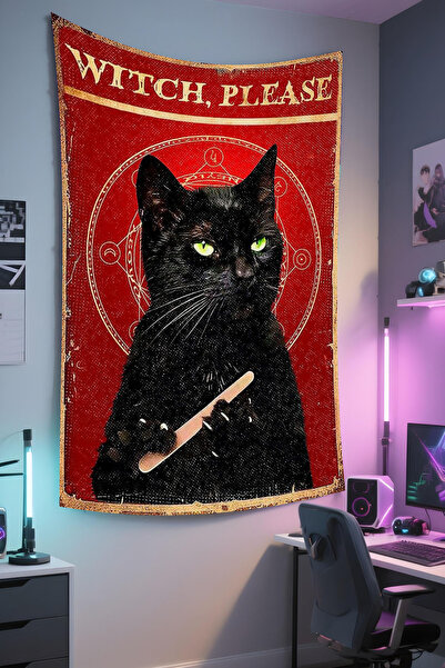 RUGRUMBA غطاء جداري على شكل قطة - بتصميم الحيوانات الأليفة، قماش عالي الجودة، سجادة جدارية