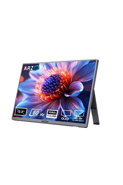Arzopa 13.3'' OLED A3C PRO FullHD 60HZ KickStand Gri Taşınabilir Monitör