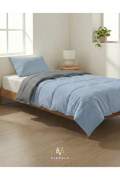 Viadela Tek Kişilik Çift Taraflı Pamuk Yorgan 160x215 cm | Elyaf Dolgulu | Ça...