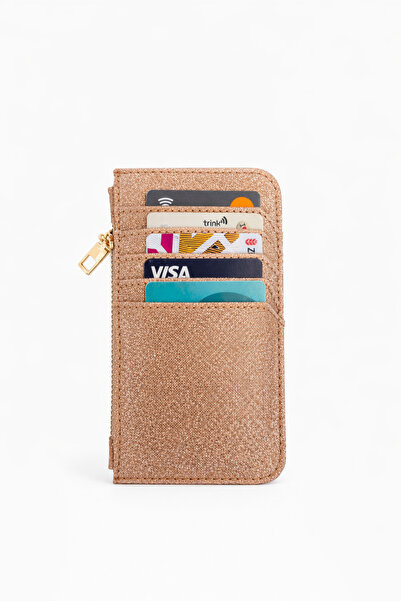 UCCELLO Glitter Zippered Women's Card Holder and Mini Wallet – Stylish and Practical Design