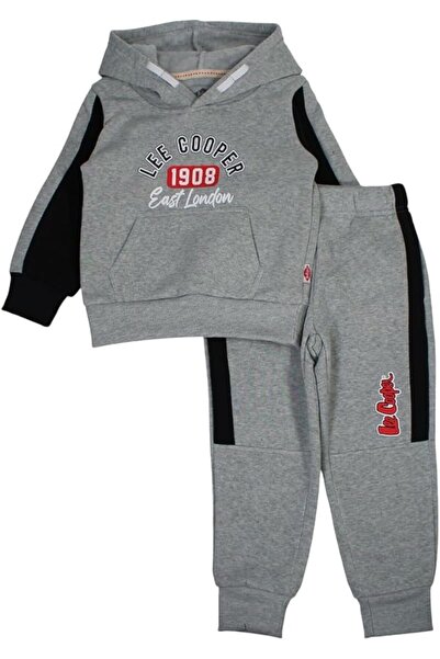 Lee Cooper • Baby boys' tracksuit, collection 2025, 2 pieces, 100% polyester, size 12M, color Gray