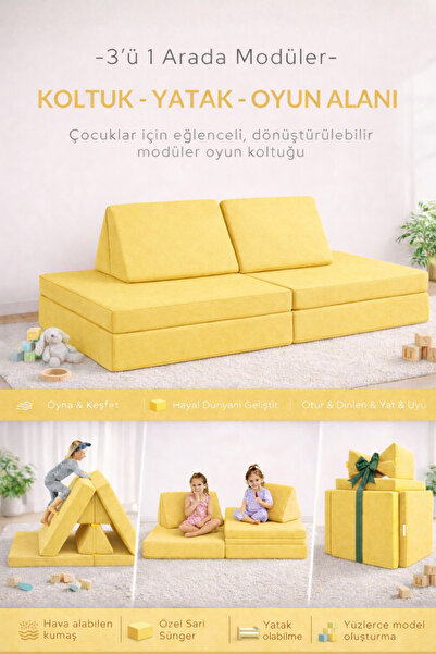 SABY Katlanabilir Çocuk Koltuğu | Yatak & Minder – Çok Amaçlı Modüler Tasarım