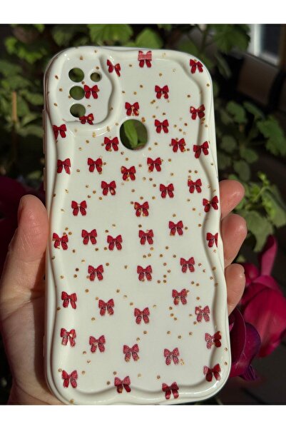 Samsung Galaxy A11 Compatible Red Bow Pattern Soft Silicone Case