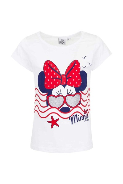 Minnie Mouse Navy Glitter Bow T-Shirt