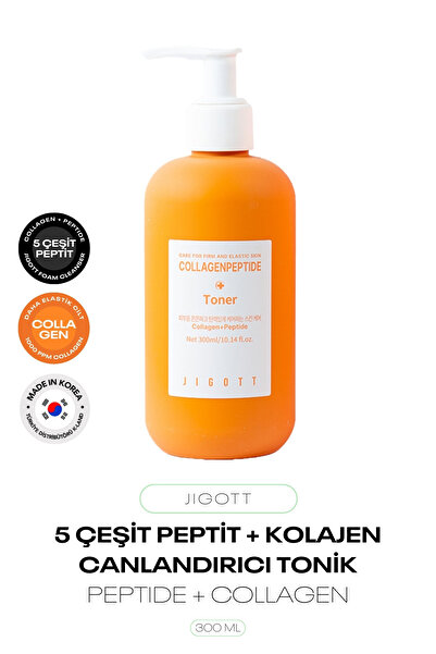 Jigott Kolajen ve 5 Çeşit Peptit İçeren Canlandırıcı Tonik Collagen Peptide Toner