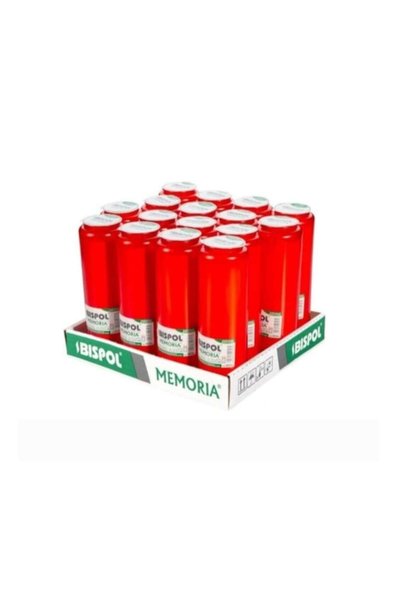 BISPOL Set 16 Bucati Rezerva Candela W08 Rosu , timp de ardere 8 zile