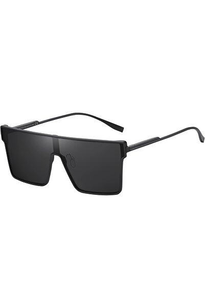 duco Ochelari de soare unisex 3056, oversized patrat, lentile gri polarizate UV400, rama metalica