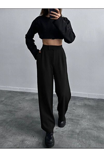 motina Women's Stretch Fabric Velcro Closure Palazzo Pants New Season