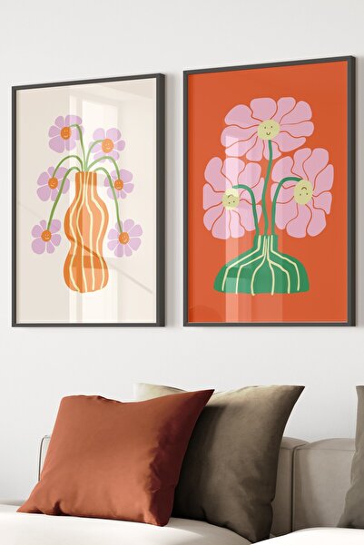 Base Concept Σετ ζωγραφικής με διακοσμητικό πλαίσιο με λουλούδια 2 τεμαχίων (...