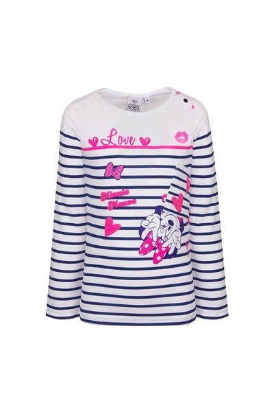 Minnie Mouse Love blue striped blouse