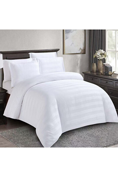 OEM Damask bed linen for double bed 2 people Dreamelle, 6 pieces, Finet, White