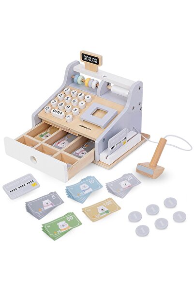 mamabrum Casă de marcat din lemn cu accesorii