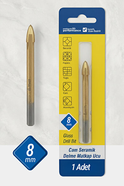 Badem10 M530174 Cam Seramik Fayans Tuğla Alüminyum İçin Delme Matkap Ucu 8 mm