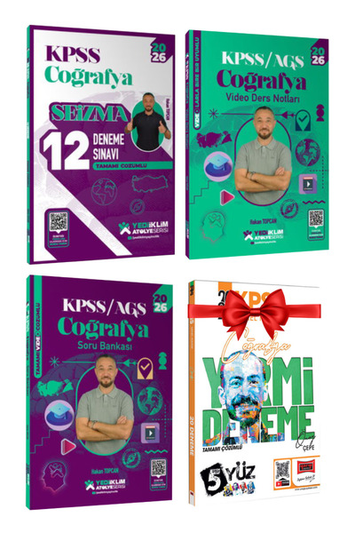 Yediiklim Yayınları KPSS 2026 Coğrafya Seizma 12 Deneme Sınavı+ Hakan Topcan ...