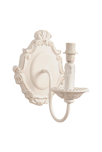 Clayre & Eef Lampă de perete din lemn și fier alb 19x25x24 cm