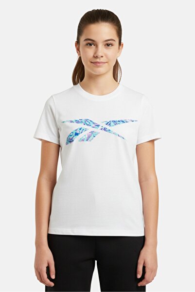Reebok Kids Girl Sportswear Fit Short Sleeve Outdoor T-Shirt, White