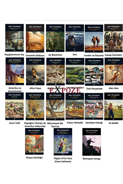 İletişim Yayınları John Steinbeck Seti 21 Kitap Takım (Fareler ve İnsanlar, İnci, Gazap Üzümleri...) /