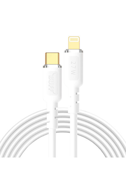 Buff BL67 PD 27 W Type-C - Lightning 3 A 1,2 m Kablo - Beyaz