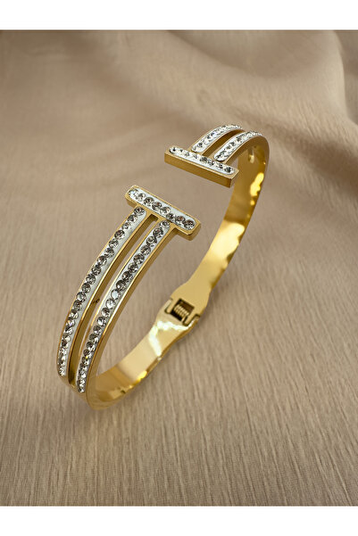 Samu Accessories Zirkon Taşlı Açık Kelepçe - Diamond T-Wire