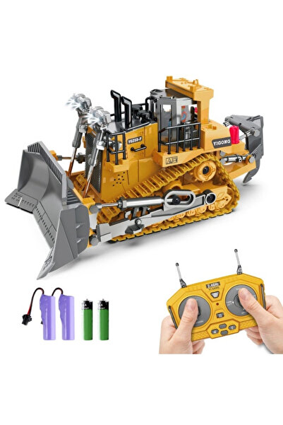 HASSM RC bulldozer toys, remote control bulldozer with lights and sounds, met...