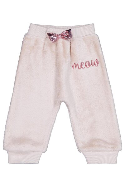 Civil Baby Bell Bow Meow Embroidered 6-18 Months Sweatpants - Beige 12-18 Months