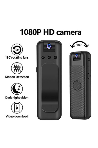 Generic كاميرا ZC-M8 صغيرة الحجم مزودة بتقنية الواي فاي، بدقة 1080 بكسل عالية الوضوح، وعدسة قابلة للدوران 180 درجة، ورؤية ليلية، وكاميرا حركة مغناطيسية.