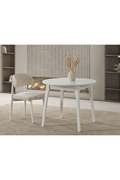 Mobipak Home Rio Ahşap Beyaz 92x92 Mutfak, Yemek odası, Cafe, Restorant Masası